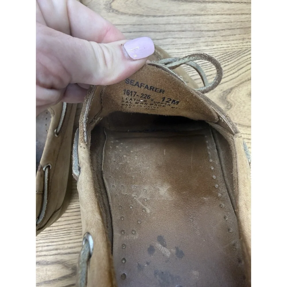 Bass Seafarer Boat Shoes 1617-226 Mens Brown Leather Lace Up Size 12M